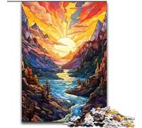 Jigsaw Puzzles for Adults 1000 Piece Colourful Mount Fuji Japan Made of Wood, Unique DIY Home Decor Gift Idea 50x75cm Birthday Party for Men Women
