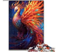 Jigsaw Puzzles for Adults 1000 Piece Colourful Phoenix Bird Made of Wood, Perfect DIY Art Decor Or Birthday Gift 50x75cm Family Fun Craft, Perfect for Birthdays, Holidays