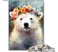 Jigsaw Puzzles for Adults 1000 Piece Colourful Polar Bear Baby Puzzle Perfect for Family Fun on Christmas, Thanksgiving, Birthdays & Easter (size : 26x38cm)