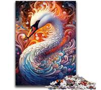 Jigsaw Puzzles for Adults 1000 Piece Colourful Swans Family Game Stress Reliever Difficult Challenge Artists Collection, Fine Art 38x26cm