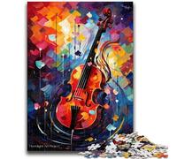 Jigsaw Puzzles for Adults 1000 Piece Colourful Violin Art Family Game Stress Reliever Difficult Challenge Artists Collection, Fine Art 50x75cm