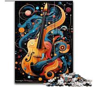 Jigsaw Puzzles for Adults 1000 Piece Colourful Violin Art Impossible Jigsaw Puzzles for Adults size 26x38cm Brain-Challenging DIY Decorative Game, Family Interactive Toy