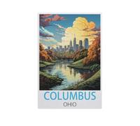 Jigsaw Puzzles for Adults 1000 Piece，Columbus Ohio，Educational Games Brain Challenge Jigsaw Puzzles for Adult Kids（75x50cm）-FQ7