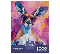 Jigsaw Puzzles for Adults 1000 Piece Cool Kangaroo Painting with Sunglasses Jigsaw Hands-on Game Birthday Present Unique Birthday And Xmas Gifts 38x26cm/1000pcs