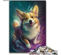 Jigsaw Puzzles for Adults 1000 Piece Corgi Dog Made of Wood, Perfect DIY Art Decor Or Birthday Gift 50x75cm for Family Interactive Game