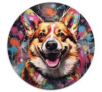 Jigsaw Puzzles for Adults 1000 Piece Corgi Graffiti Cardboard Puzzles Ideal for And Family Fun for Holidays,Birthdays 67.5x67.5cm