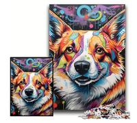 Jigsaw Puzzles for Adults 1000 Piece Corgi Graffiti Jigsaw Puzzles for Adults 50x75 cm Brain Teaser & Home Decor, Perfect