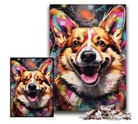 Jigsaw Puzzles for Adults 1000 Piece Corgi Graffiti Puzzles for Adults 26x38 cm for Parents, Lovers, Friends - Age 14+