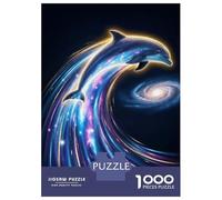 Jigsaw Puzzles for Adults 1000 Piece Cosmic Dolphin Wave Teenager Puzzles Hands-on Game Home Decoration Christmas Birthday Gifts 52x38cm/1000pcs