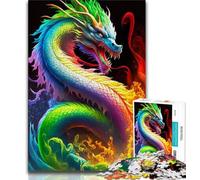 Jigsaw Puzzles for Adults 1000 Piece Cosmic Dragon Puzzles for Teenagers,with Matching Poster And Trivia Sheet for Ages 14+ (size 75x50cm)