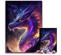 Jigsaw Puzzles for Adults, 1000 Piece Cosmic Dragon Wooden Jigsaw Puzzles Ideal for Lover, Perfect Christmas, New Year, Valentine's Gift 50x75CM/19.68x29.52inch