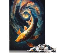 Jigsaw Puzzles for Adults 1000 Piece Cosmic Koi 9 Puzzles for Adults Woodenboard Puzzles Funny Gift 1000pcs (75x50cm)