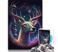 Jigsaw Puzzles for Adults 1000 Piece Cosmic Trippy Deer Teenager Jigsaw,Challenging Game Toys Wall Decoration Unique Birthday And Xmas Gifts (size 38x26cm)