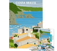 Jigsaw Puzzles for Adults 1000 Piece Costa Brava Spain Art Family Games Brain Intelligence Challenge Addictive Toys Great Gifts A Work of Art (Size 38x26cm)
