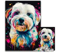 Jigsaw Puzzles for Adults 1000 Piece Coton De Tulear Dog Art Wooden Jigsaw Puzzles for Adults Perfect for Christmas, Halloween, Easter, New Year 50x75CM/19.68x29.52inch
