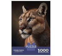 Jigsaw Puzzles for Adults 1000 Piece Cougar Portrait on Dark Teenager Puzzles Hands-on Game Home Decoration Christmas Birthday Gifts 52x38cm/1000pcs