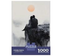 Jigsaw Puzzles for Adults 1000 Piece Couple on Clifftop with Serene Sunset Glow Puzzle for Adults Brain Teaser Game Enhance Memory Fun at Home Activities, 38x26cm/1000pcs