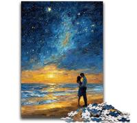 Jigsaw Puzzles for Adults 1000 Piece Couple Under The Night Sky Adult Jigsaw,Game Toys Every Piece Is Unique - Challenging Family Fun Game (50x75cm)