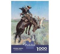 Jigsaw Puzzles for Adults 1000 Piece Cowboy Breaking The Horse Puzzles for Adults Relax Games Pattern Assembly Christmas Birthday Gifts 70x50cm/1000pcs