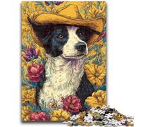 Jigsaw Puzzles for Adults 1000 Piece Cowgirl Dogs in Wildflowers Puzzles for Teenagers,Educational Toy Funny Family Games Unique Home Decor (75x50cm)