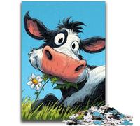 Jigsaw Puzzles for Adults 1000 Piece Cows on The Grassland Educational Games Educational Game for Birthday, Chrismas for And Age 14 26x38cm