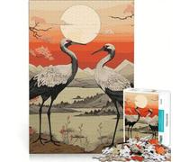 Jigsaw Puzzles for Adults 1000 Piece Crane Winter Migration, Impossible Game, Difficult Hard, Unique Birthday And Gifts 50x75cm