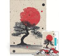 Jigsaw Puzzles for Adults 1000 Piece Crimson Tree Eclipse, Impossible Game, Difficult Hard, Unique Birthday And Gifts 50x75cm