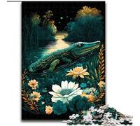 Jigsaw Puzzles for Adults, 1000 Piece Crocodile Enchanted World Jigsaw Puzzles Made of Wood, for Family & Friends, Brain-Teasing Challenge 1000pcs(50x75cm)