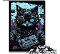 Jigsaw Puzzles for Adults 1000 Piece Cute Cat Made of Wood, Fun Activity for at Home 50x75cm Family Fun Activity, Brain Challenge, for Teenager
