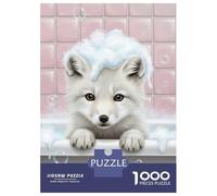 Jigsaw Puzzles for Adults 1000 Piece Cute Fox Puppy in Bathtub Jigsaw Relax Games Wall Decoration Deal As Gifts for The Whole Family 38x26cm/1000pcs