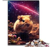 Jigsaw Puzzles for Adults 1000 Piece Cute Hamster in Galaxy Made of Wood, Perfect Home Or Office Decor, Ideal 50x75cm for Family Interactive Game