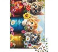 Jigsaw Puzzles for Adults 1000 Piece Cute Kitten Jigsaw Puzzles Challenging Game Brain Teasers 1000pcs (38x26cm)