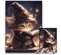 Jigsaw Puzzles for Adults 1000 Piece Cute Kitty WitchImpossible Jigsaw Puzzles for Adults Birthday Gift Idea Challenging Brain Teaser Game 1000 PCS(75x50cm)