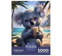 Jigsaw Puzzles for Adults 1000 Piece Cute Koala on Beach Adult Jigsaw Family Games But Fun And Humorous Unique Birthday And Gifts 70x50cm/1000pcs