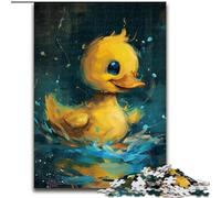 Jigsaw Puzzles for Adults, 1000 Piece Cute Little Yellow Duck Jigsaw Made of Wood,Brain Teaser Game, Interactive Family Game, Suitable for Ages 14+ 1000pcs(50x75cm)