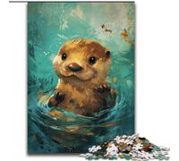 Jigsaw Puzzles for Adults, 1000 Piece Cute Little Yellow Otter Wooden Jigsaw Puzzles for Adults size 50x75cm Erfect for Home Decor, Birthdays, Holidays, And Gifts