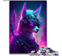 Jigsaw Puzzles for Adults 1000 Piece Cute Llama Human Made of Wood, High-Difficulty Brain Teaser for Teenagers 50x75cm for Family Interactive Game