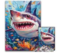 Jigsaw Puzzles for Adults, 1000 Piece Cute Shark cardboard Puzzles Brain Challenge Gift, Educational Activity for Teenagers 26X38CM/10.23x14.96inch