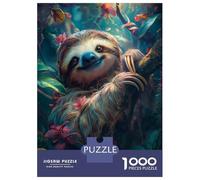 Jigsaw Puzzles for Adults 1000 Piece Cute Sloth Tropical Forest Puzzle for Adults Brain Teaser Game Enhance Memory Fun at Home Activities, 52x38cm/1000pcs