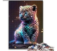 Jigsaw Puzzles for Adults 1000 Piece Cute Universe Baby Leopard Made of Wood, Fun Activity for at Home 50x75cm Family Fun Activity, Brain Challenge, for Teenager