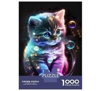 Jigsaw Puzzles for Adults 1000 Piece Cute Universe Kitten Puzzle for Adults Relaxing Games Hand Speed Race Fun Activities at Home 38x26cm/1000pcs