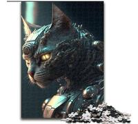 Jigsaw Puzzles for Adults 1000 Piece Cyborg Cat No Wooden Jigsaw size 50x75cm for Mother'S Day, Birthdays, Christmas