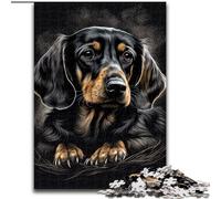Jigsaw Puzzles for Adults 1000 Piece Dachshund Dog Made of Wood, Perfect DIY Art Decor Or Birthday Gift 50x75cm Family Fun Craft, Perfect for Birthdays, Holidays