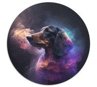 Jigsaw Puzzles for Adults, 1000 Piece Dachshund Nebula Round Cardboard Jigsaw Puzzles Challenging Brain Teaser for Teenagers,Perfect for Home Decor Or Gift 67.5x67.5 cm