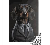 Jigsaw Puzzles for Adults 1000 Piece Dachshund Puzzles for Adults Wooden Board Puzzles Funny 1000pcs (75x50cm)