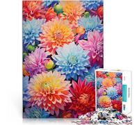 Jigsaw Puzzles for Adults 1000 Piece Dahlia Collage Made of cardboard for age 14 years and over Hands-on Game gifts for friends and family。size：26x38cm/10.24x14.96inch