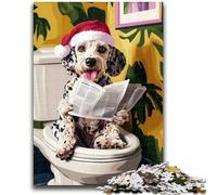 Jigsaw Puzzles for Adults 1000 Piece Dalmatian on The Toilet Educational Games Educational Game for Birthday, Chrismas for And Age 14 50x75cm