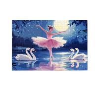 Jigsaw Puzzles for Adults 1000 Piece Dancer Large Puzzle Swan, Difficult Challenging Family Games for The Whole for Women, Wooden Jigsaws with Gift Box Packaging, Home Room Decor 75x50cm E-1865