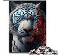 Jigsaw Puzzles for Adults 1000 Piece Danger White Tiger cardboard Jigsaw Puzzles Perfect for Family Fun on Birthdays, Christmas Size 26X38CM