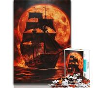 Jigsaw Puzzles for Adults 1000 Piece Dark Pirate Ship Adult Jigsaw,Decompressing Intellectual Educational Toy Birthday Gift (size 75x50cm)